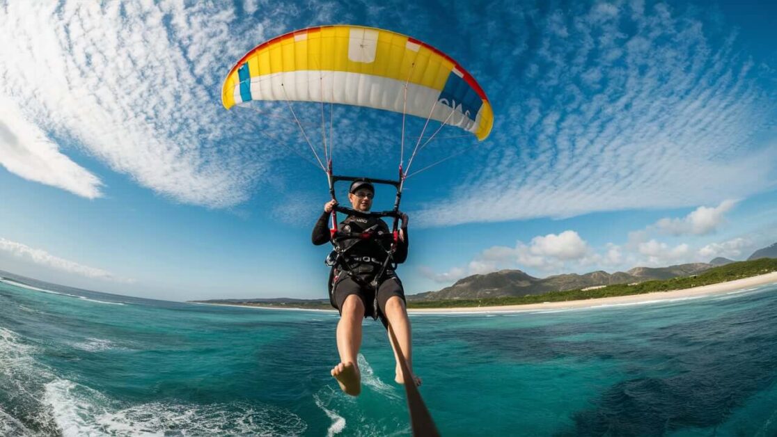 How much does parasailing cost compared to paragliding at Anjuna Beach?