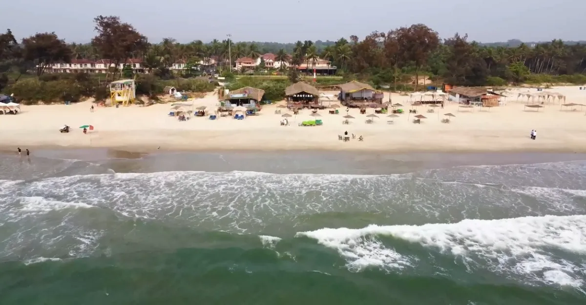 A scenic view of Betalbatim Beach in Goa.